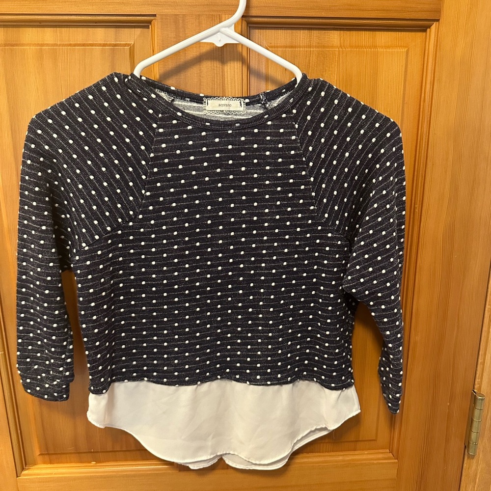 Soprano Black and White Knit Top